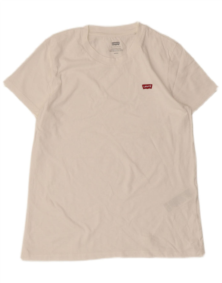 LEVI'S Womens T-Shirt Top UK 10 Small White Cotton