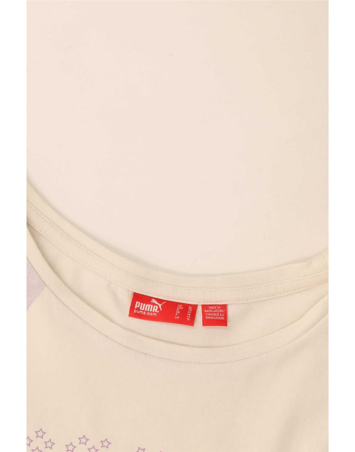 Puma - Camiseta gráfica para mujer, talla 40, color blanco