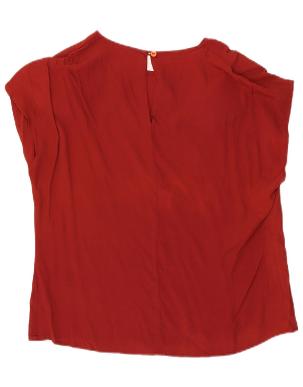 Blusa vintage para mujer Top IT 46 Seda roja grande