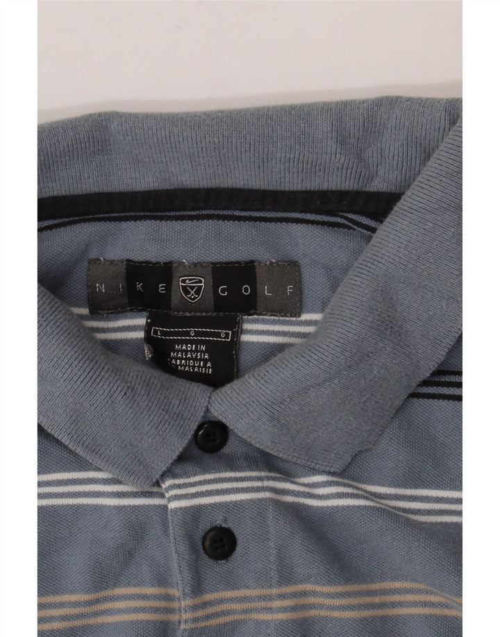 Polo NIKE para hombre, talla grande, color azul a rayas