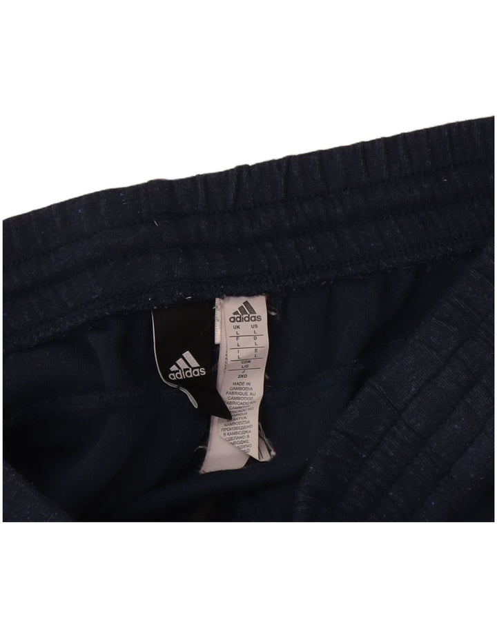 Adidas - Pantalón de chándal para hombre, talla grande, algodón azul marino