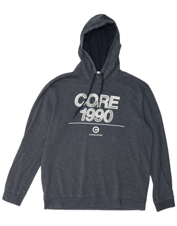 Jack & Jones Hombre Sudadera con Capucha Gráfica 2XL Algodón Azul