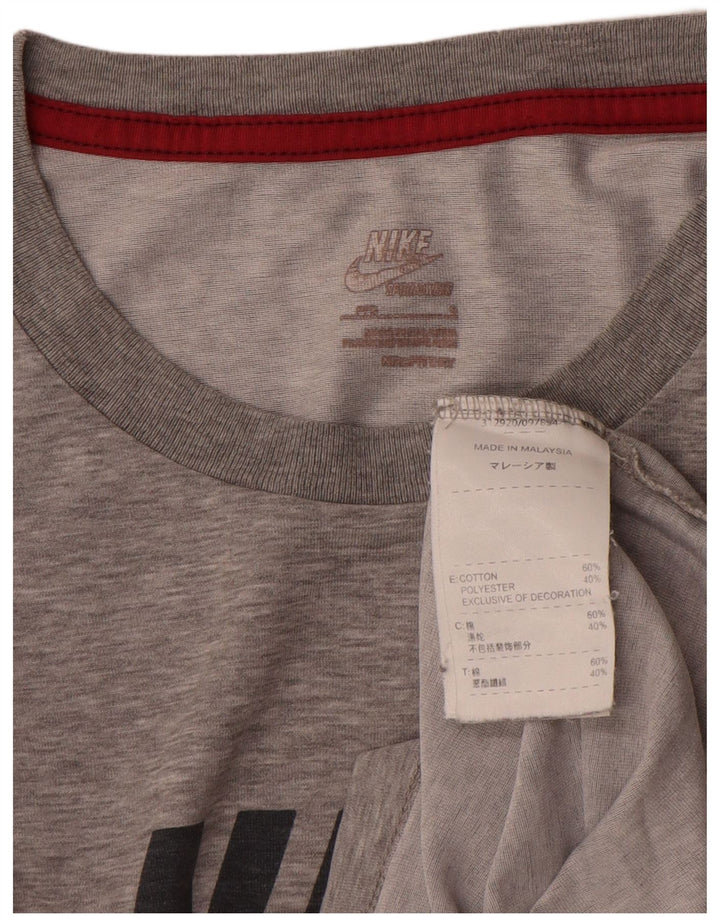Nike - Camiseta gráfica para hombre, talla pequeña, algodón gris