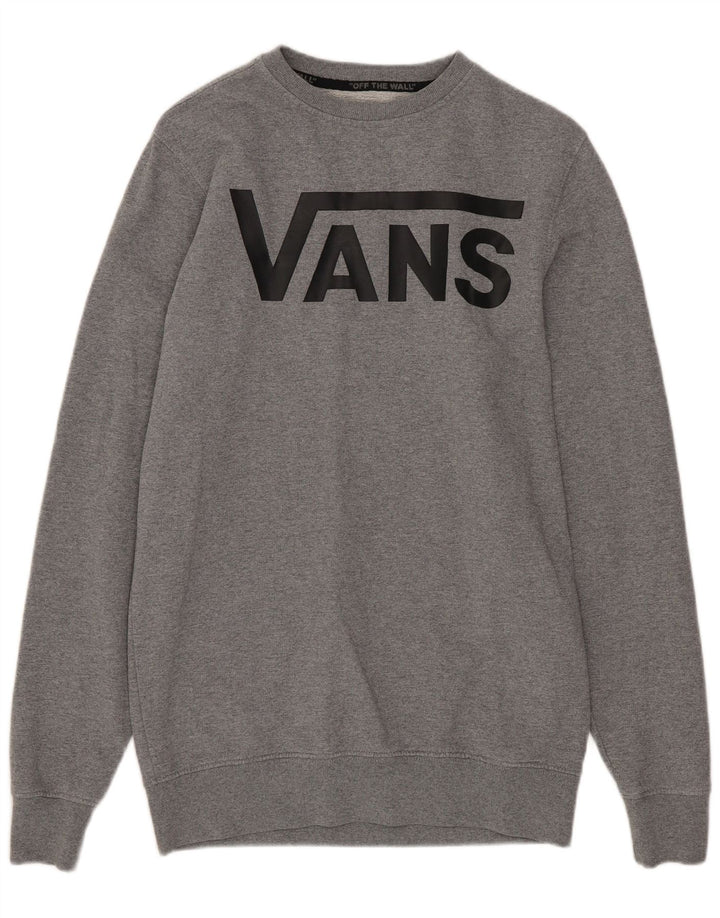 VANS Hombre Sudadera Jumper XS Gris Algodón Moteado