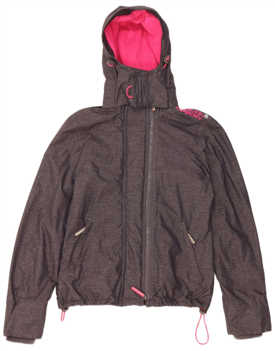 Superdry Chaqueta cortavientos con capucha Windcheater para mujer, talla 40, talla M, color negro