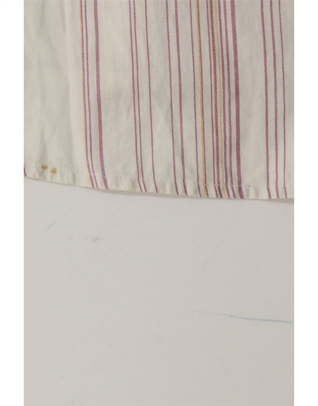 KAPPA Camisa de manga corta para hombre de algodón a rayas blancas medianas