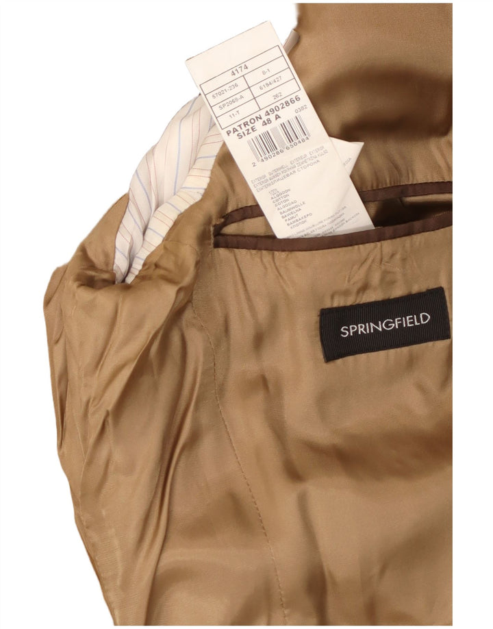 Springfield Chaqueta Blazer De Pana De 3 Botones Para Hombre IT 48 Algodón Beige Medio