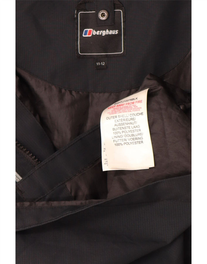 Berghaus Chaqueta cortavientos con capucha para niño 11-12 años Negro Poliéster
