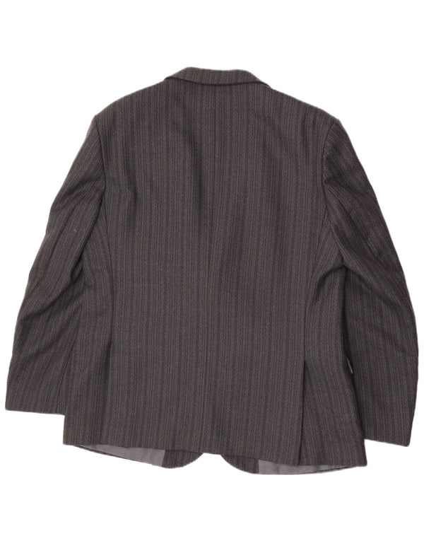 Vintage hombres 2 botones Blazer chaqueta Reino Unido 44 2XL gris rayas terileno