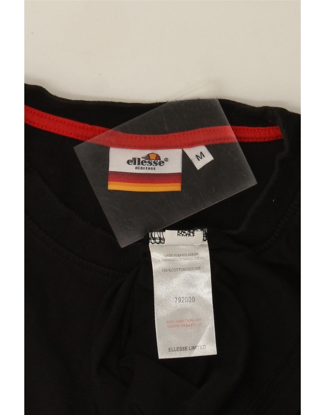 Ellesse - Camiseta gráfica para hombre, talla mediana, algodón negro