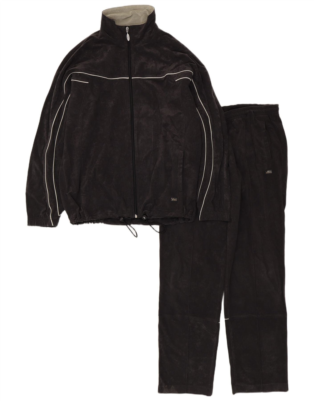 Asics Mens Velour Full Chándal Grande Poliéster Negro