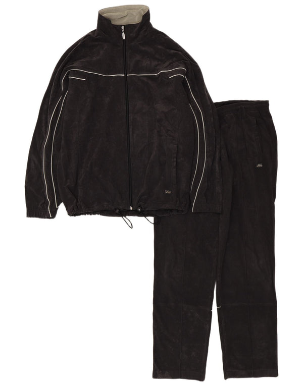 Asics Mens Velour Full Chándal Grande Poliéster Negro