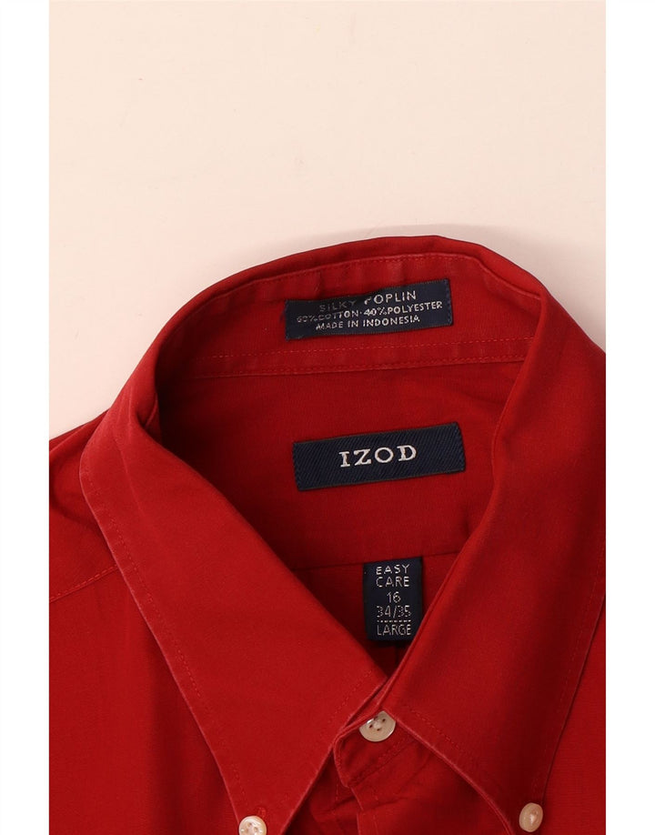 Camisa Izod para hombre talla 16 grande algodón rojo