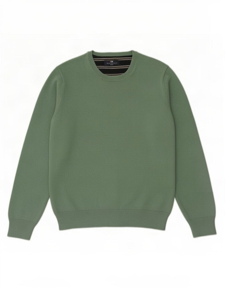 Marks & Spencer Jersey De Cuello Redondo En Azul Harbor Para Hombre Verde Medio