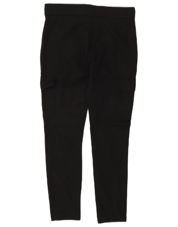 Zara Mujer Pantalón Cargo Slim Medium W26 L26 Viscosa Negra