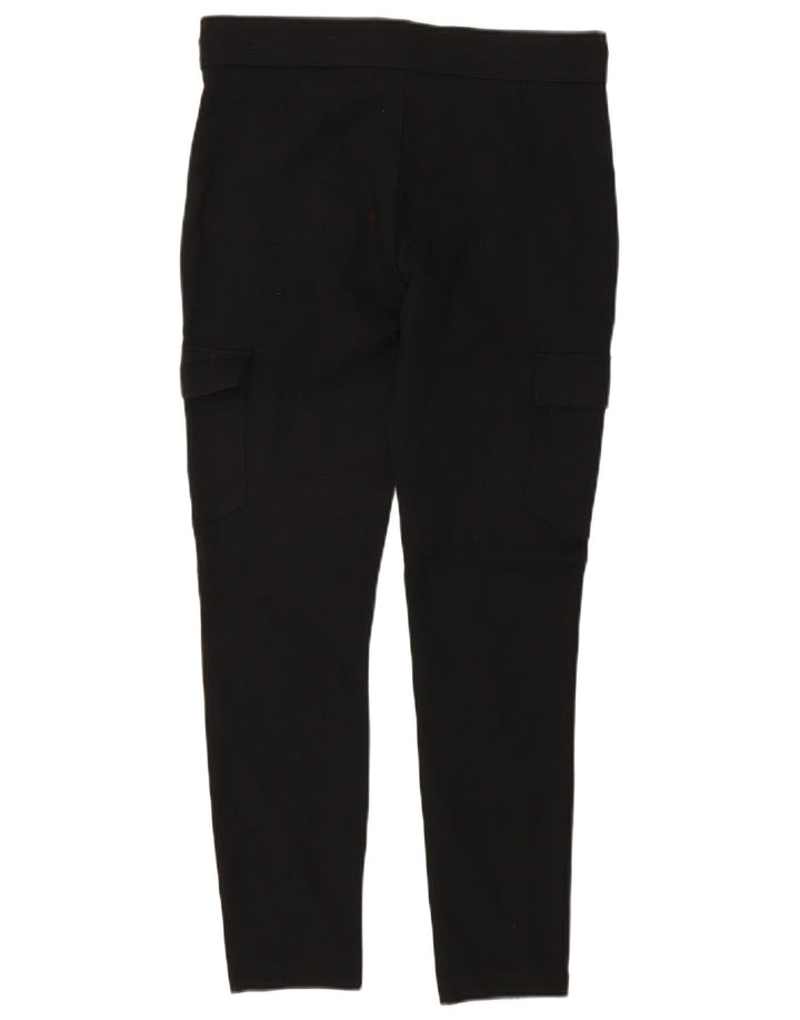 Zara Mujer Pantalón Cargo Slim Medium W26 L26 Viscosa Negra