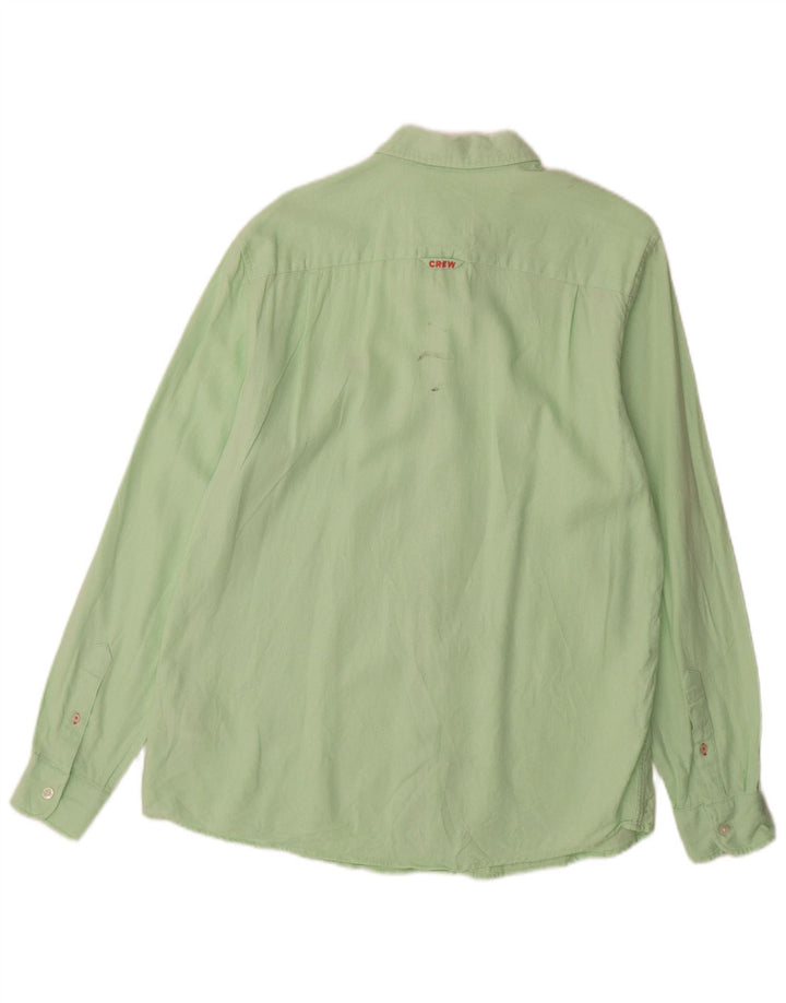 Crew Clothing Camisa Hombre Lino Verde Medio