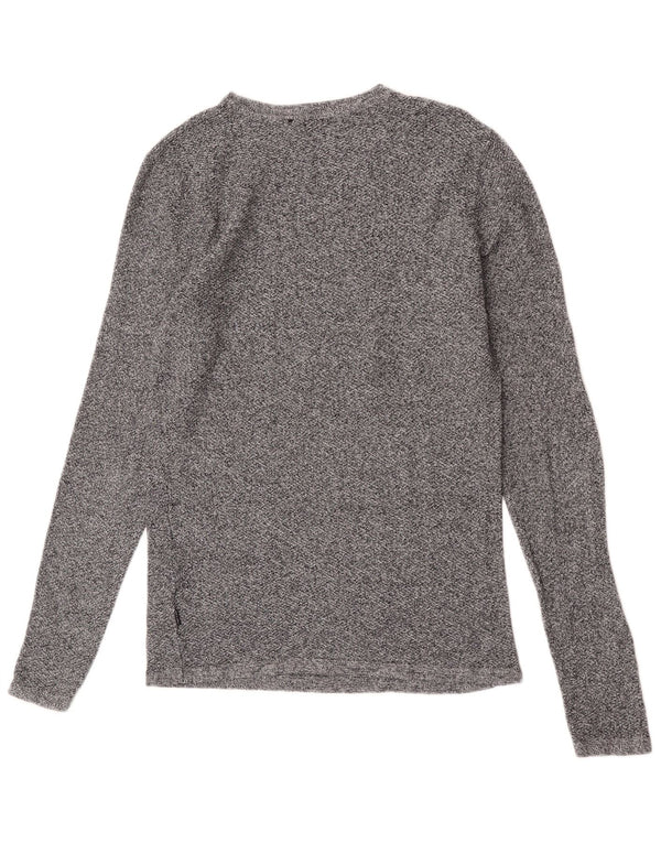 Jack & Jones Hombre Top Manga Larga Algodón Moteado Gris Medio