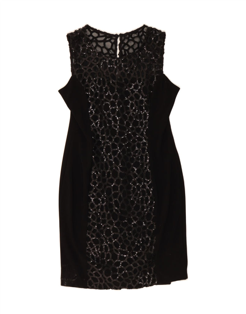 JOSEPH RIBKOFF Womens Sleeveless Sheath Dress UK 16 Large  Black Geometric Vintage Joseph Ribkoff and Second-Hand Joseph Ribkoff from Messina Hembry 