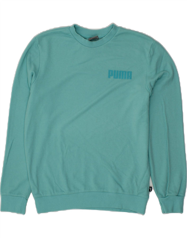 PUMA Mens Sweatshirt Jumper Small Turquoise Cotton Vintage Puma and Second-Hand Puma from Messina Hembry 