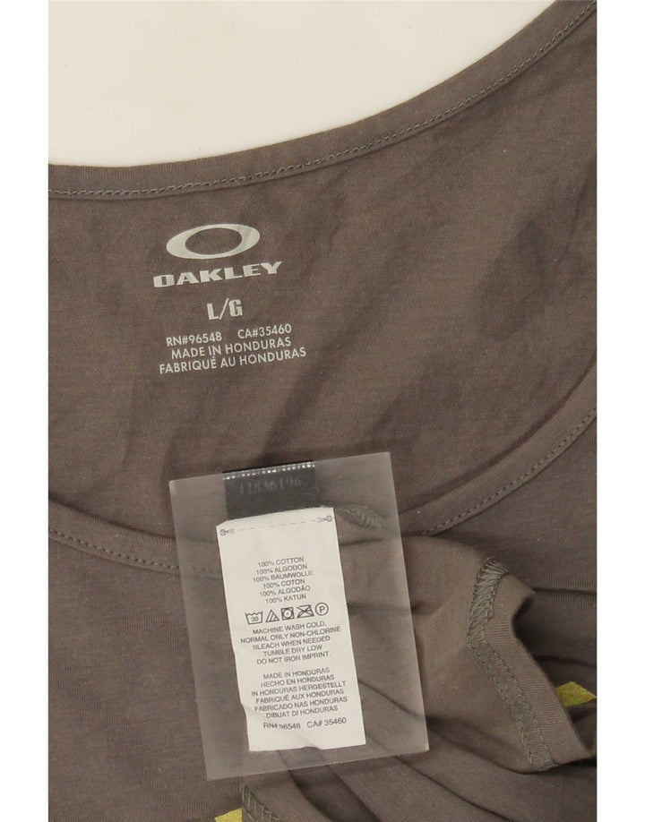 Oakley Hombre Gráfico Chaleco Top Grande Gris Algodón