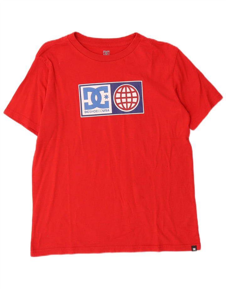 DC Boys Graphic T-Shirt Top 13-14 años Grande Rojo Algodón