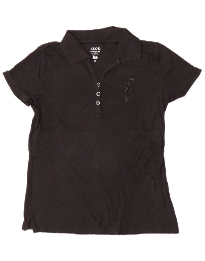 Izod Polo para mujer UK 10 Small Algodón negro