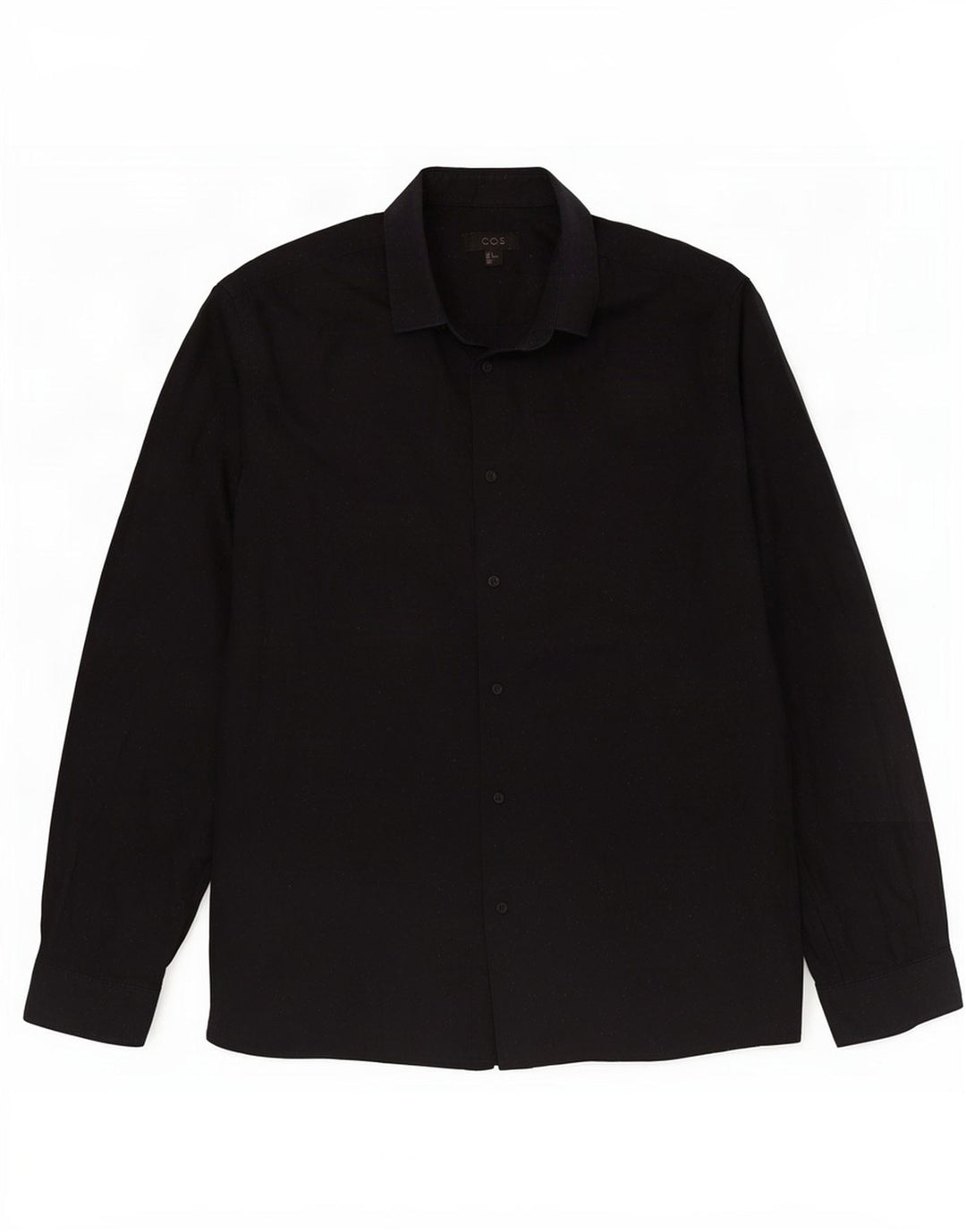 Camisa Cos para hombre de algodón moteado azul marino medio