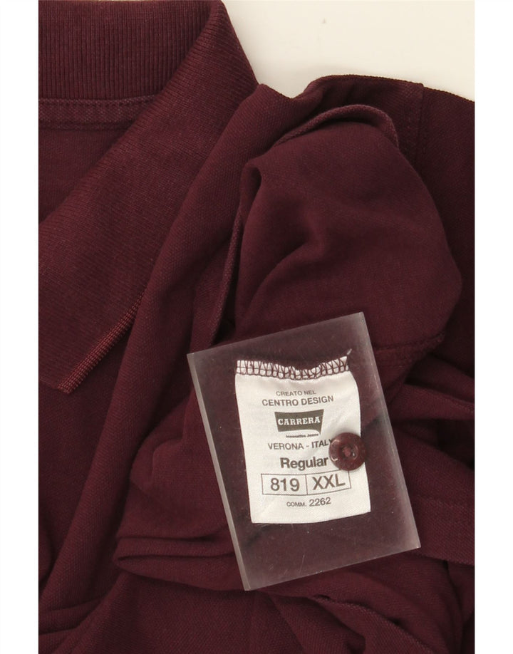 Carrera Polo Regular para Hombre 2XL Algodón Burdeos
