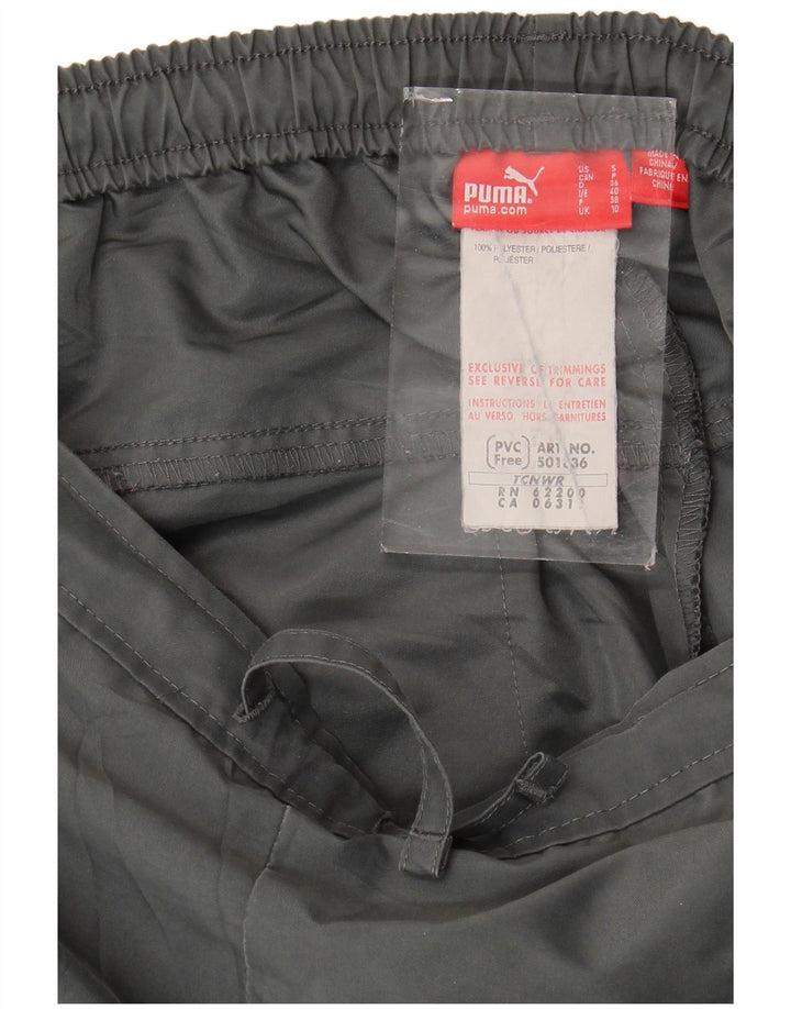 Puma Mujer Chándal Pantalones Joggers UK 10 Pequeño Gris Poliéster