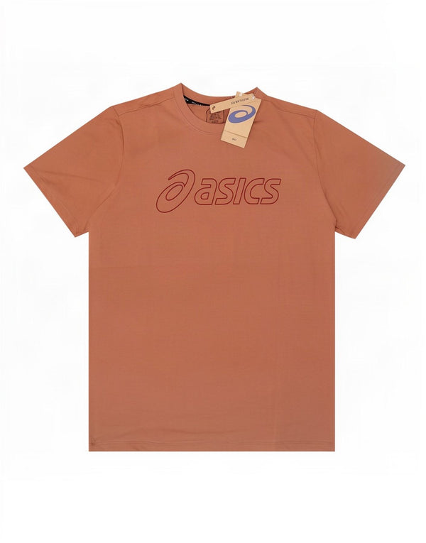 Asics - Camiseta gráfica para hombre, talla grande, algodón marrón