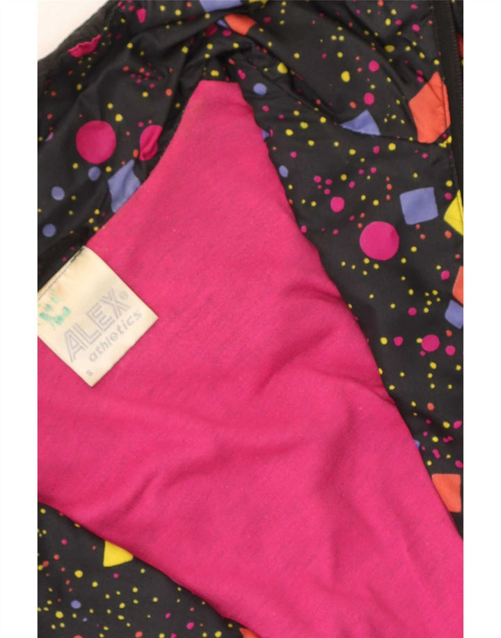 Alex Athletics - Chándal para hombre, chaqueta superior, tamaño pequeño, negro, geométrico, retro
