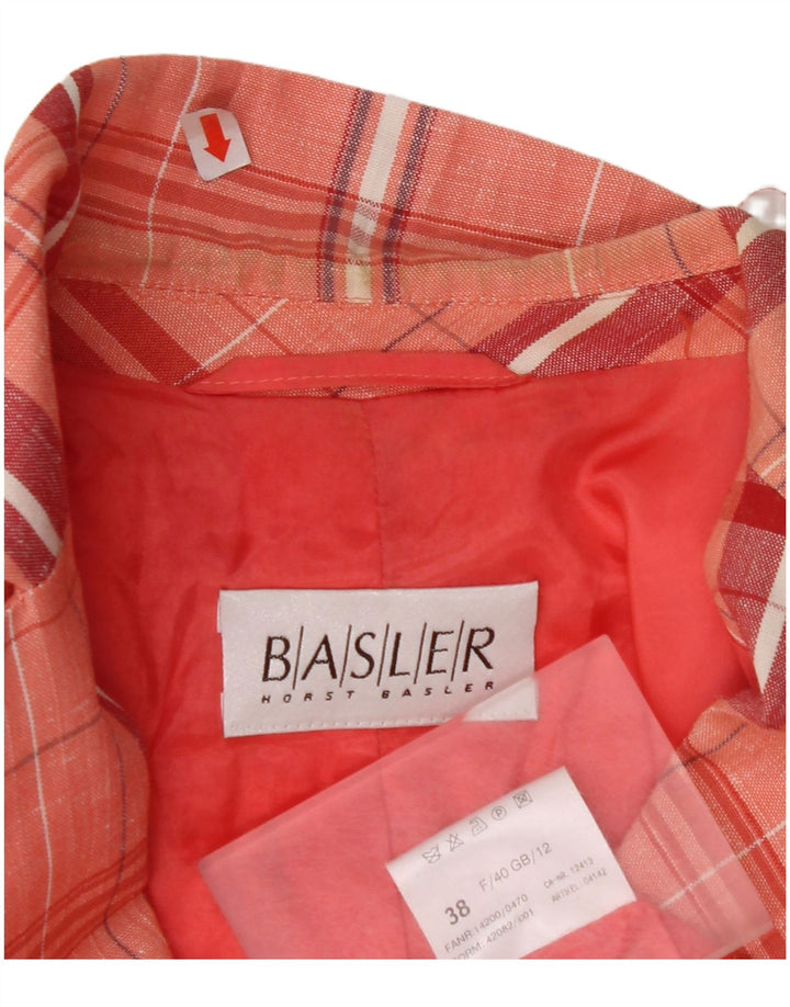 BASLER Chaqueta Blazer de Manga Corta con 3 Botones para Mujer UK 40 Medium Pink Check