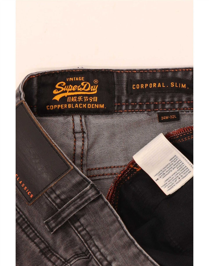 Vaqueros Superdry Corporal Slim para hombre W34 L32 Algodón gris