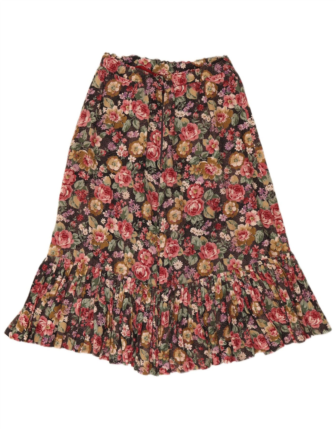 Vintage mujer A-Line falda W28 medio multicolor floral