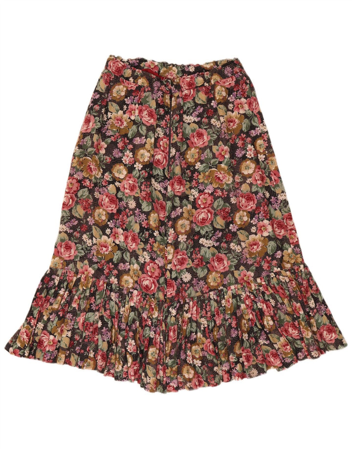 Vintage mujer A-Line falda W28 medio multicolor floral