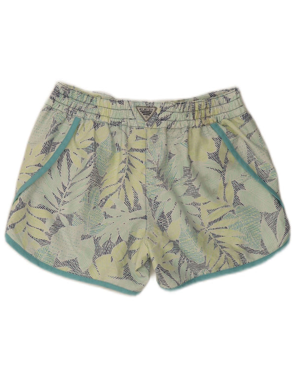 Columbia Pantalones cortos deportivos para mujer UK 8 Small Verde Floral Poliéster