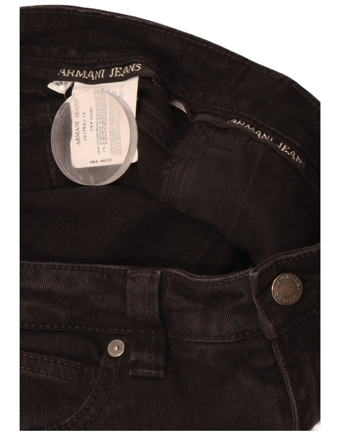 ARMANI Vaqueros Rectos Mujer W29 L29 Algodón Negro