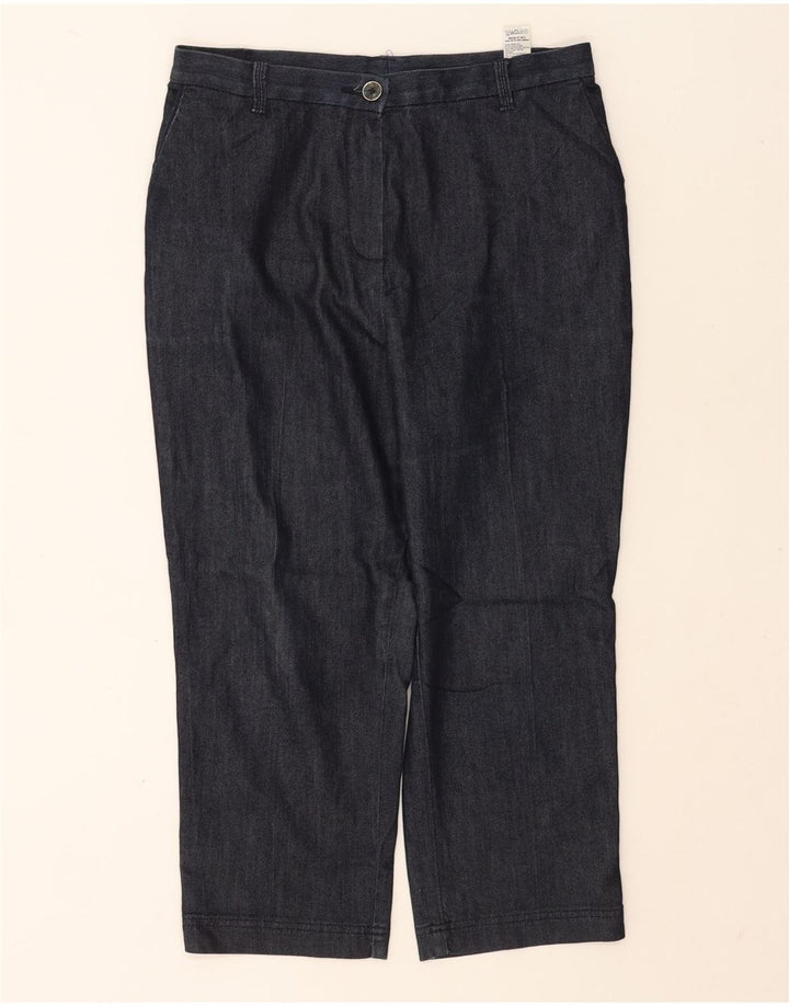 Marks & Spencer Pantalones Capri para Mujer UK 12 Medium W30 L22 Azul Marino