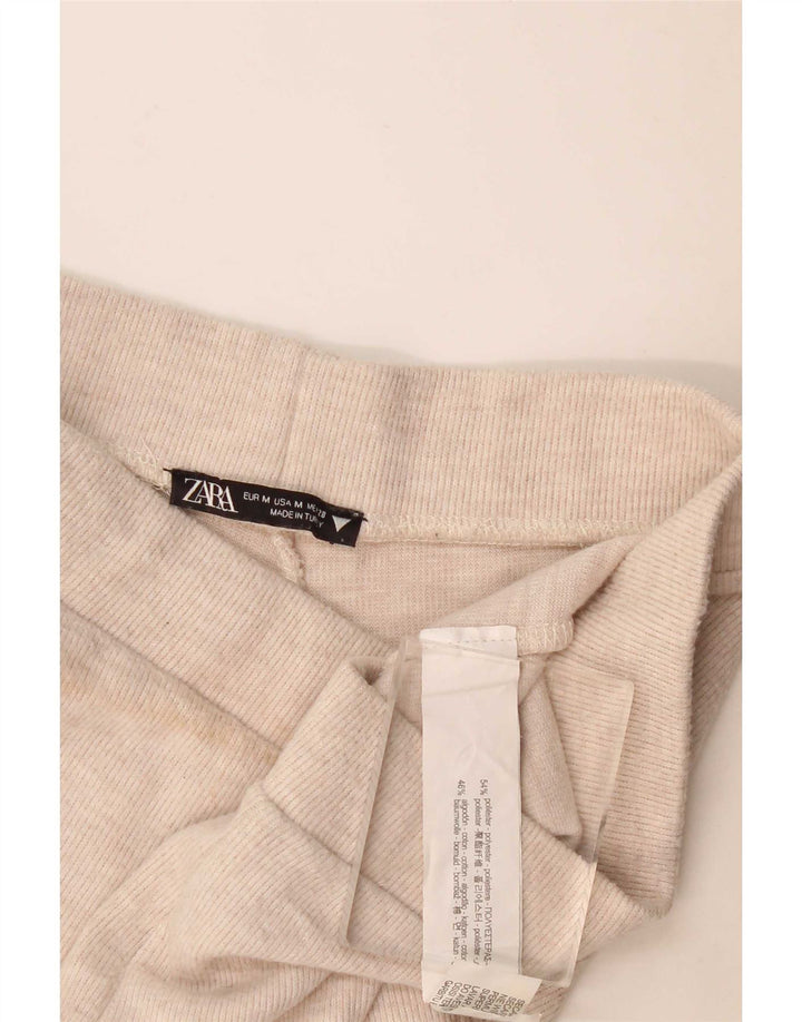 Zara Mujer Pantalón Chándal UK 42 Medio Beige Poliéster