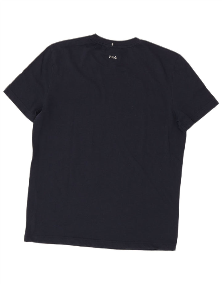 FILA - Camiseta gráfica para hombre, talla pequeña, azul marino