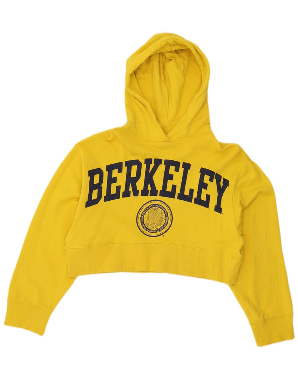 Zara Jersey con capucha extragrande con gráfico Berkeley para mujer UK 10 Small Yellow