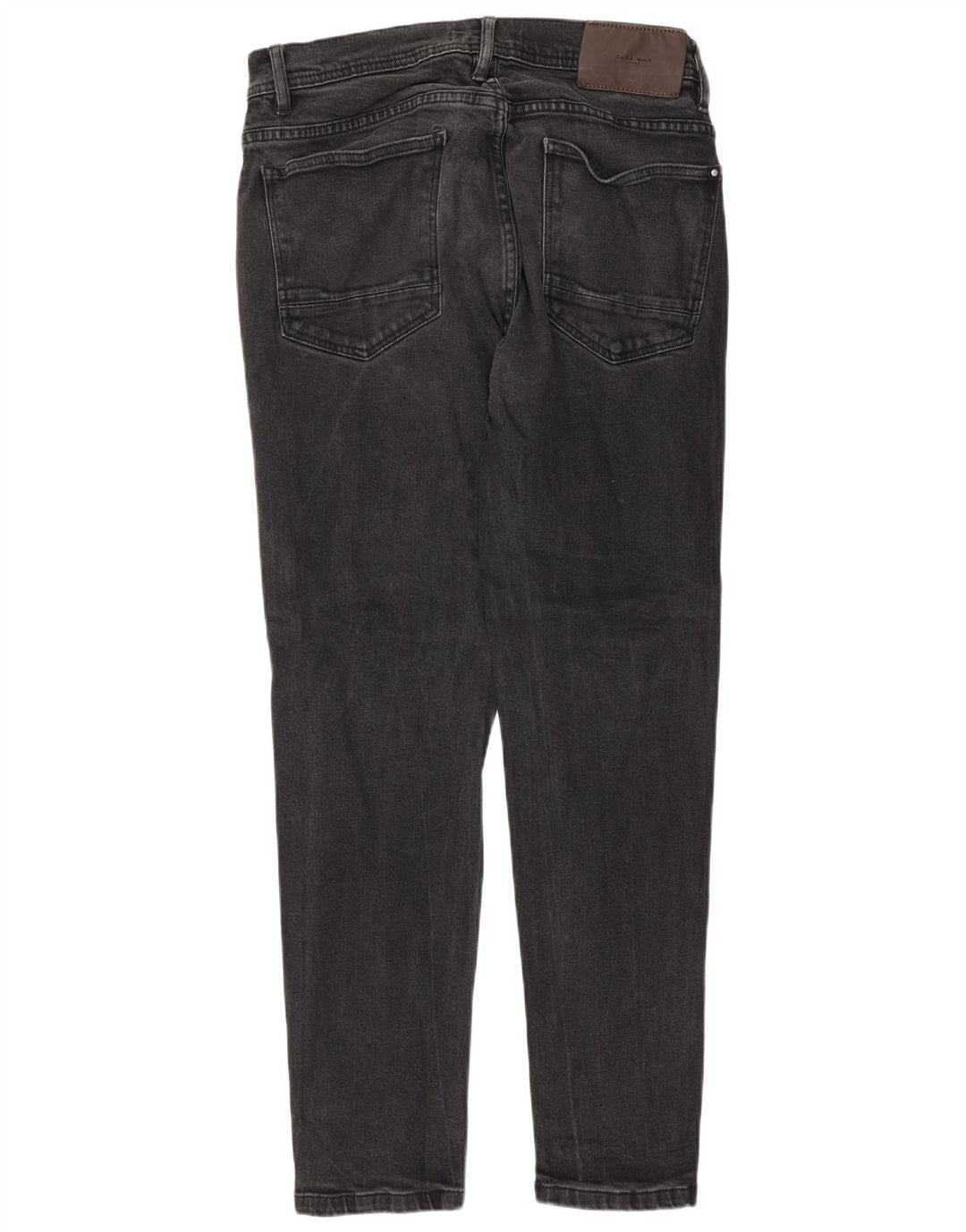 Zara Mens Slim Jeans EU 44 Large W34 L30 Gris Algodón