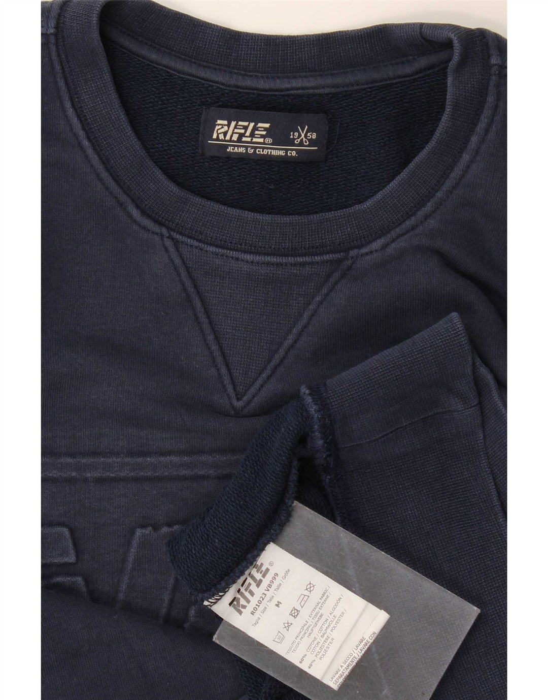 Rifle Sudadera Estampada Hombre Jersey Medium Azul Marino Algodón