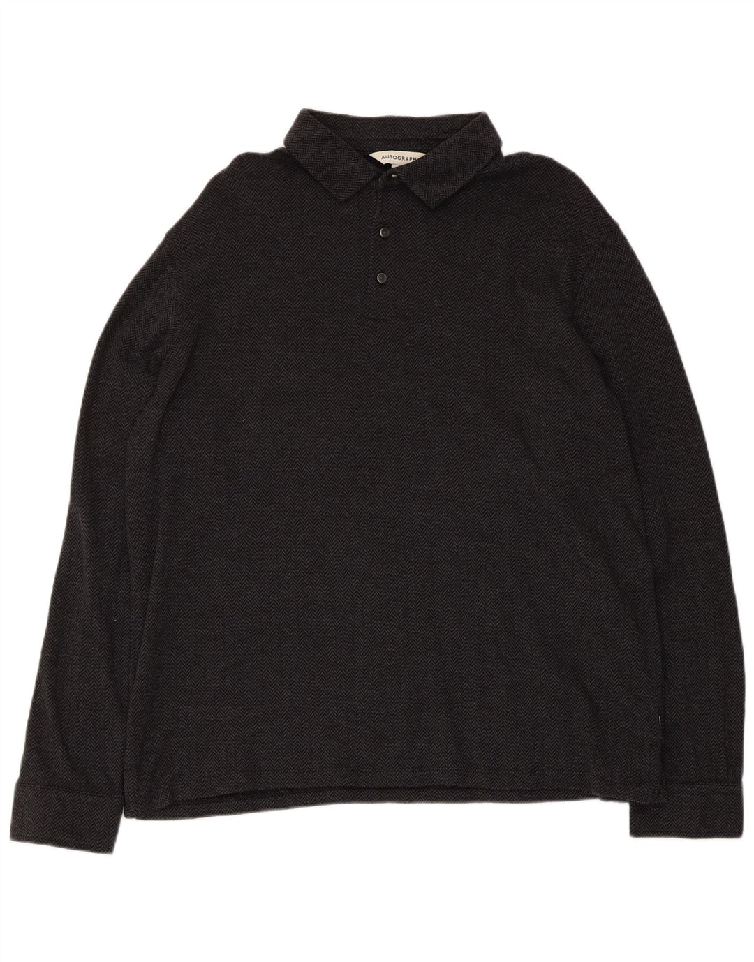 Marks & Spencer Camisa tipo jersey con autógrafo para hombre XL Algodón en espiga negro