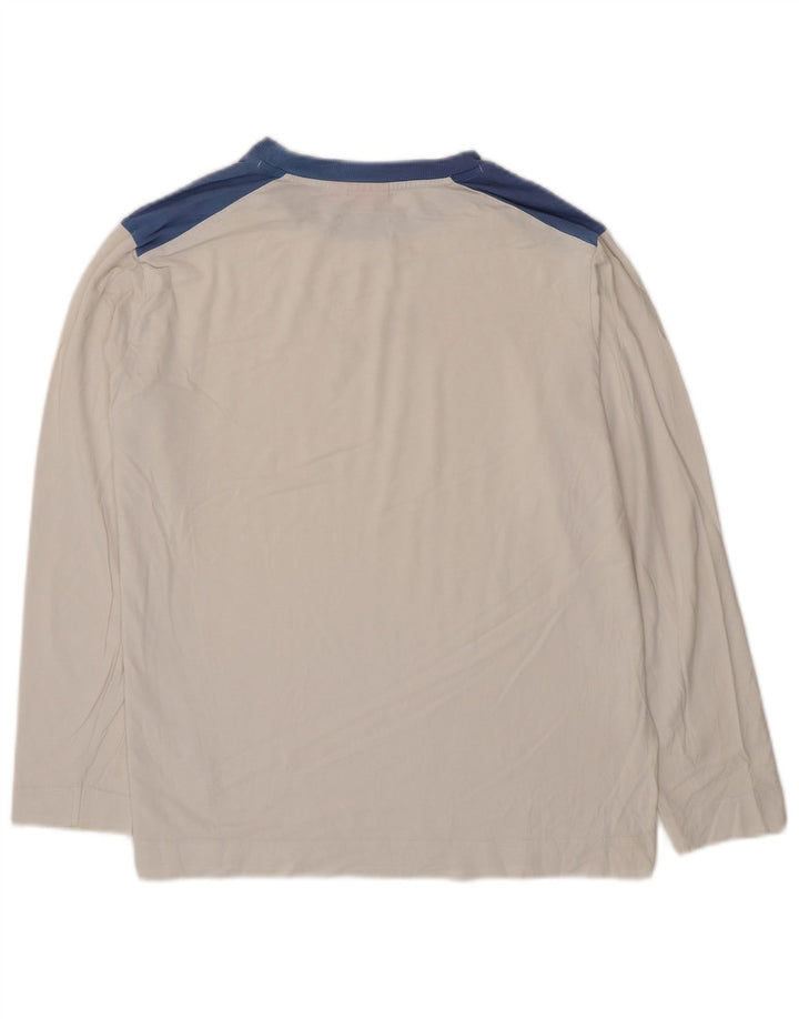 Puma Top gráfico de manga larga con bloques de color blanco pequeño para hombre