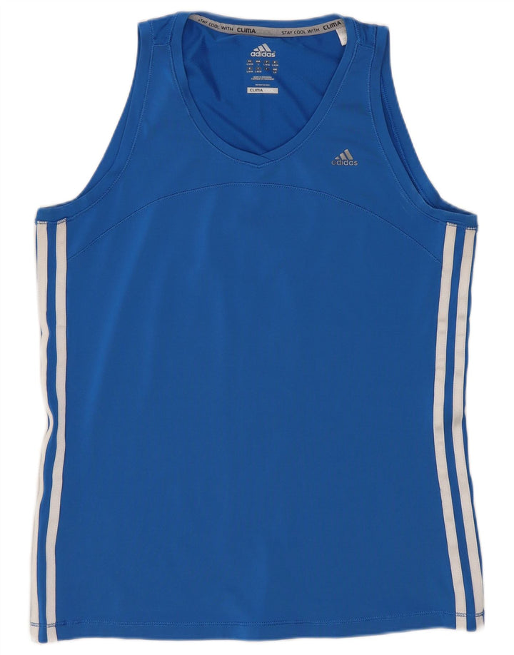 Adidas Mujer Climacool Chaleco Top UK 16/18 Grande Azul Poliéster