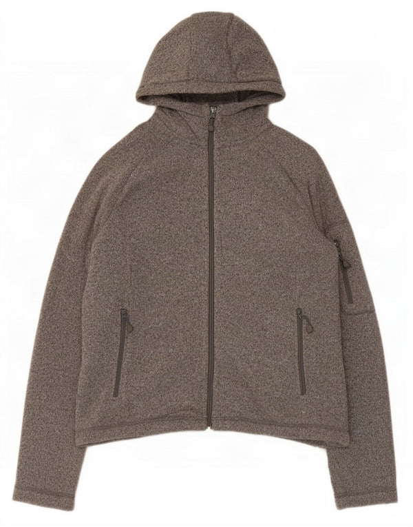 Jack Wolfskin Sudadera con capucha y cremallera para mujer UK 18/20 XL Poliéster moteado gris