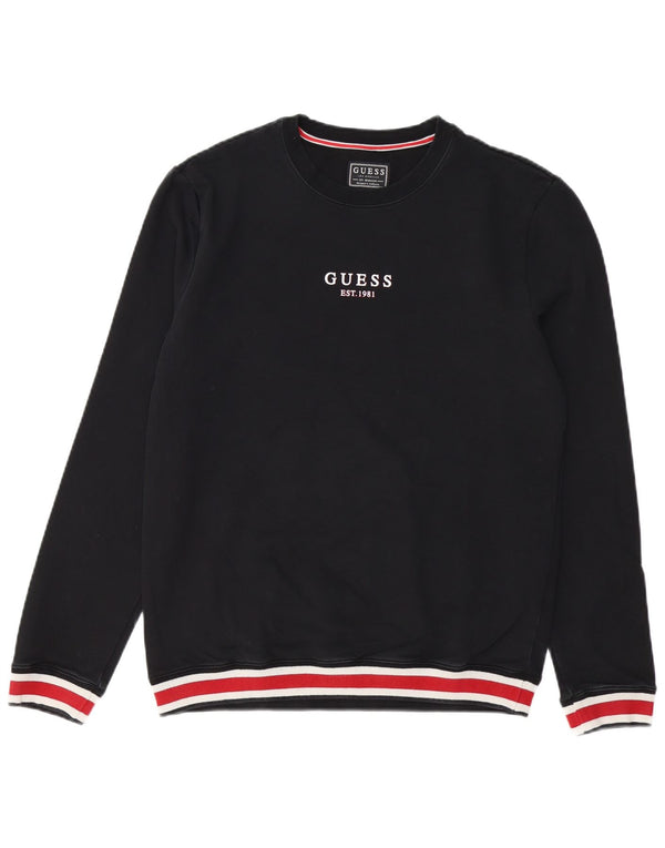 GUESS Sudadera Slim Fit para Hombre UK 40 Medium Black Colourblock