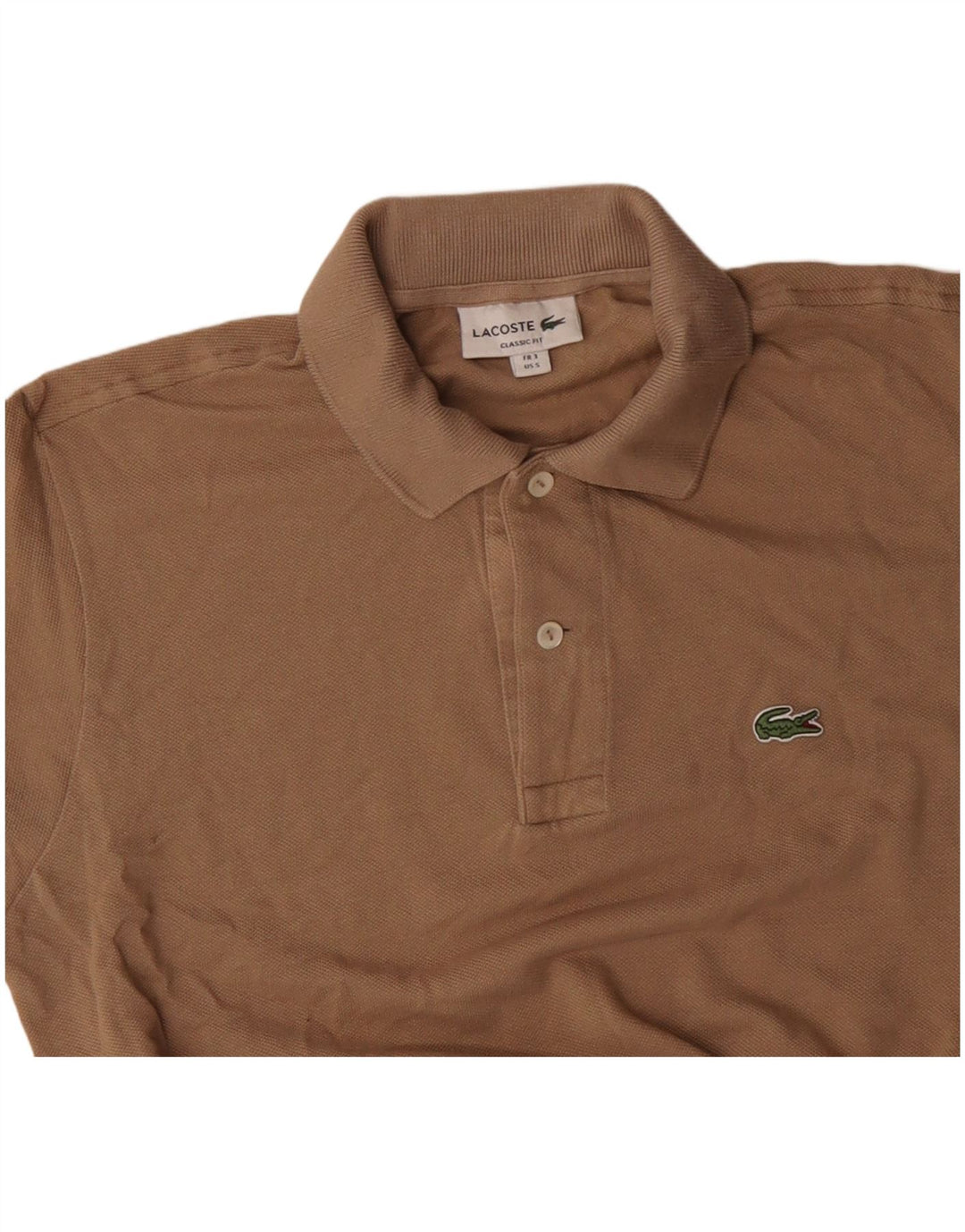Lacoste Polo de ajuste clásico para hombre talla 3 pequeño algodón beige